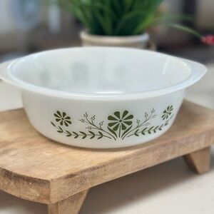 Vintage Glasbake Primrose Dream Casserole Dishes J-2600 1.5 Qt & J-514 2 Qt